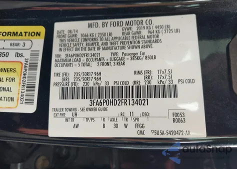 2015 Ford Fusion Se from USA, damaged, VIN 3FA6P0HD2FR134021